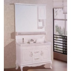 新款落地橡木浴室柜 高档橡木浴室柜 实木组合卫浴柜
