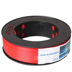 正泰(CHNT) 电线电缆 1.5平方 红色 100米单股铜照明电源线