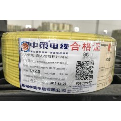 中策电线电缆 BV1×2.5 黄