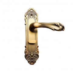 福乐门锁室内卧室房门锁家用机械静音木门锁奢华欧式黄古铜锁具