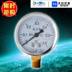 上海天川压力表 不锈钢压力表 天川不锈钢压力表Y-100-y60BF