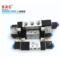 SXC上海星辰 气动电磁阀4V230C-08/330-10/430-15/三位五通中封式