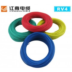 江南电线电缆中国名牌国标RV4平方全铜特软电线100米 卷